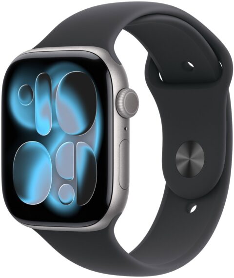 Apple Watch Series 11 46mm Vesmírně šedý hliník s černým sportovním řemínkem - M/L