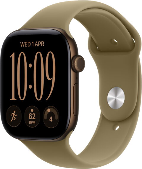 Apple Watch Series 12 42mm tmavě bronzový hliník s olivovým sportovním řemínkem - M/L